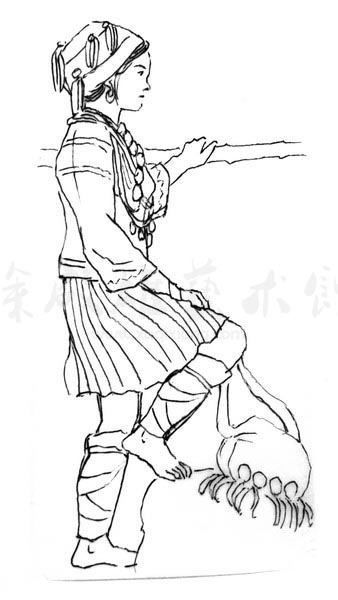 白描人物三千图28