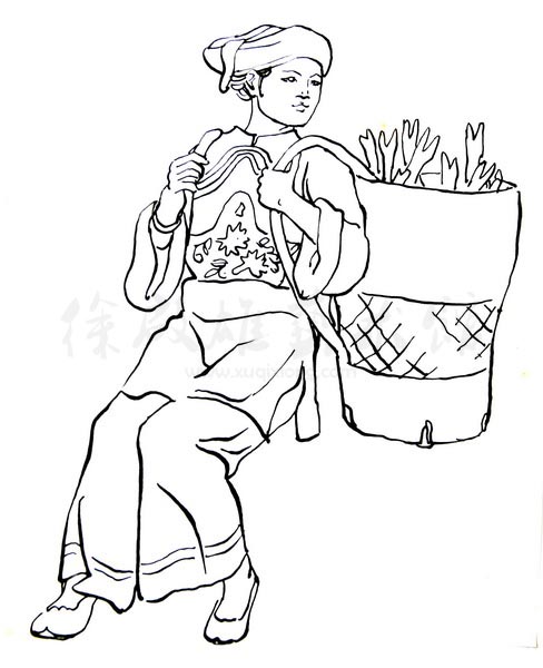 白描人物三千图101