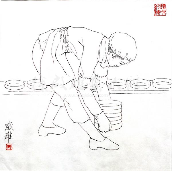 白描人物三千图108